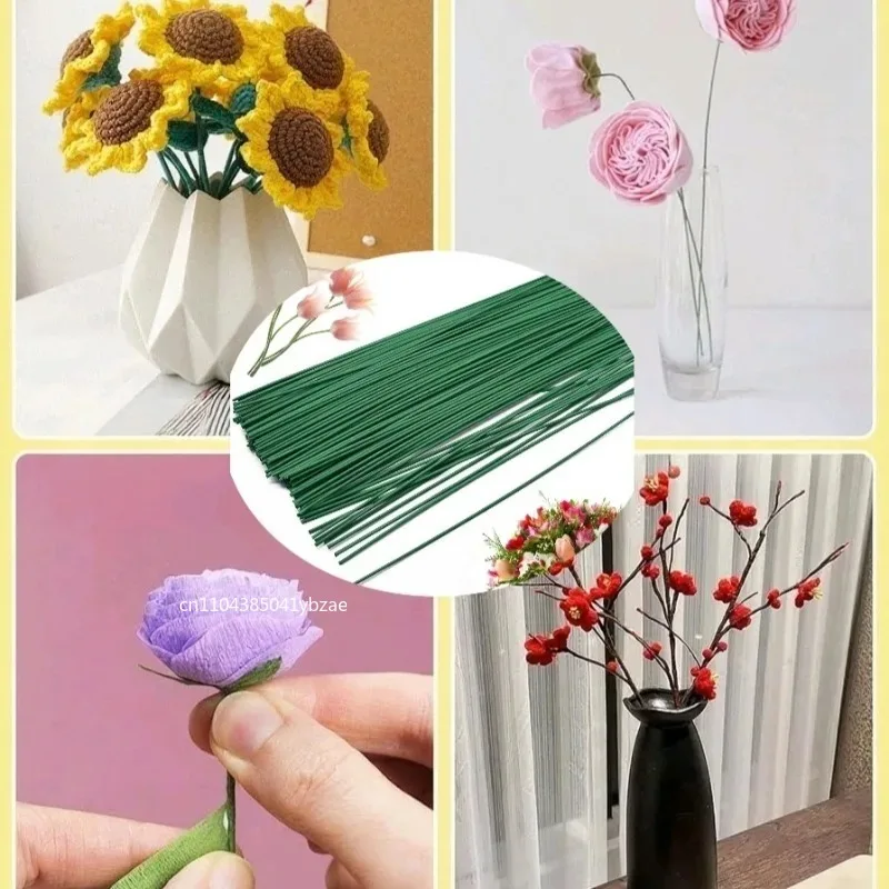 100-300 قطعة/40 سنتيمتر الاصطناعي الأخضر زهرة الجذعية DIY بها بنفسك الأزهار المواد اليدوية سلك الجذعية اكسسوارات ل ديكور منزلي للزفاف