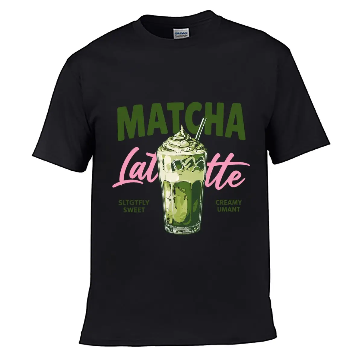 Matcha Latte Creamy Sweet Green Tea Drink Graphic Loose Casual T-shirt