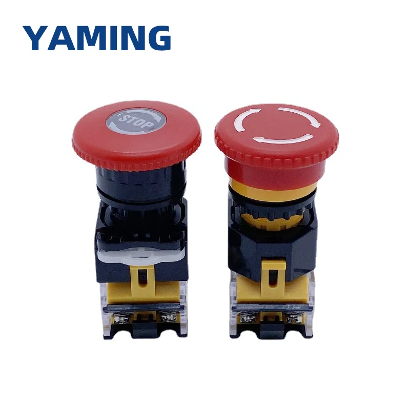 Emergency Stop 10A 380V 22mm Self-Locking Head Power Mushroom Push Button Switch 1NO 1NC LA38-11ZS