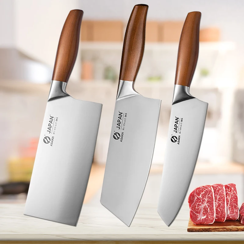 Professional Japanese Kitchen Chef Knife Set Meat Fish Slicing Vegetables Cutter Stainless Steel Butcher Cleaver Knife with Box