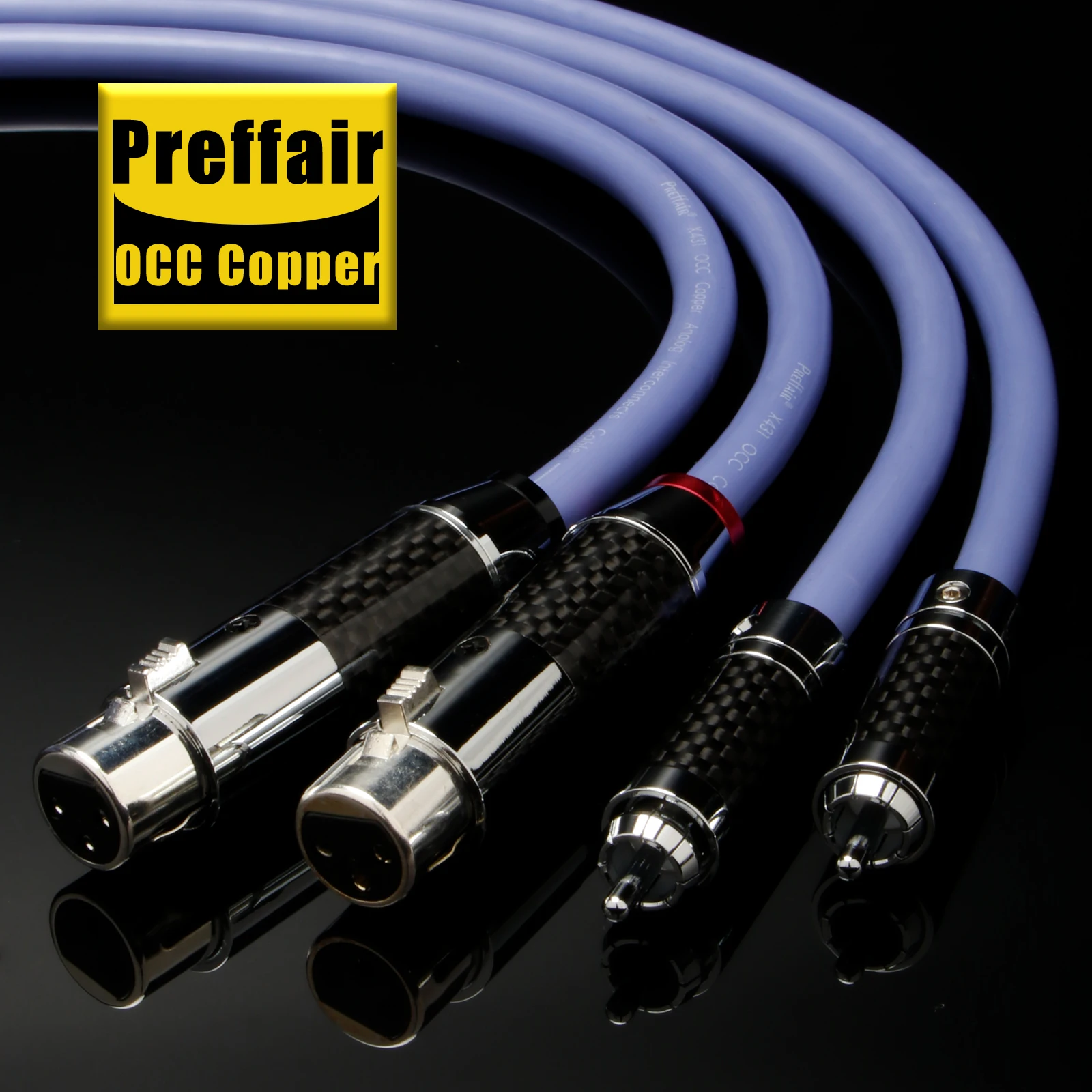 Paar-XLR-Kabel, 3-poliges XLR-Symmetriekabel, OCC versilbert, RCA-zu-XLR-Verbindungskabel für Verstärker mit Carbonfaser-Stecker – Detail 5