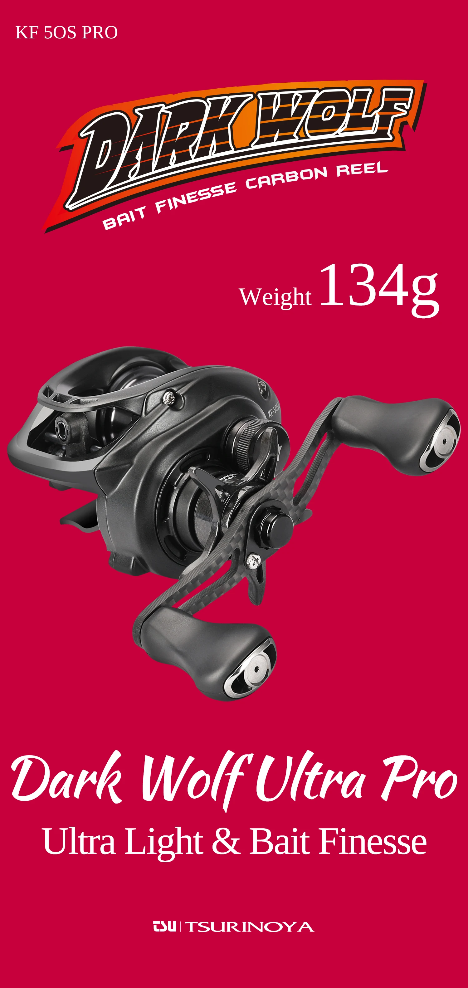 TSURINOYA 135g Ultra Licht 6,1g Spool Köder Finesse Baitcasting Angeln Reel Dark Wolf 50S 7.1:1 4kg Flach Spool Ligh Spiel Spule – Detail 3