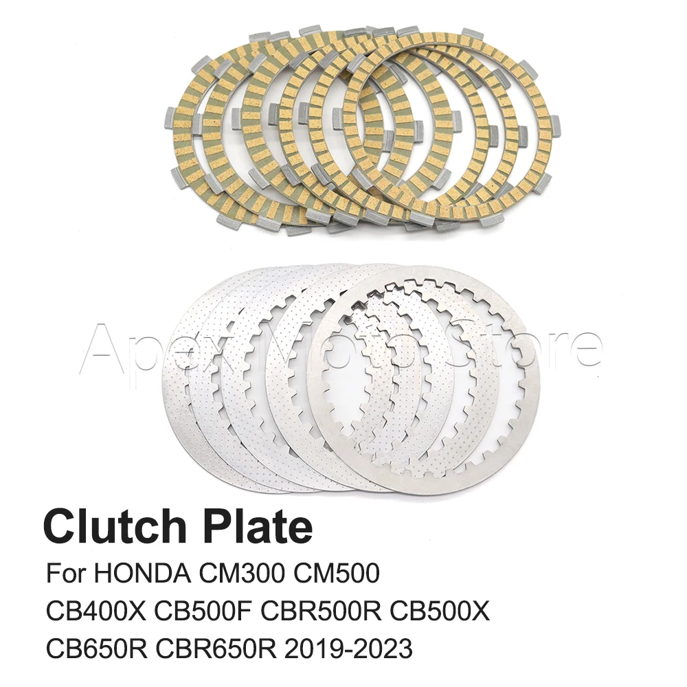 

For HONDA CM300 CM500 CB400X CB500F CBR500R CB500X CB650R CBR650R 2019-2023 Motorcycle Clutch Steel Plate Friction Disc Kits