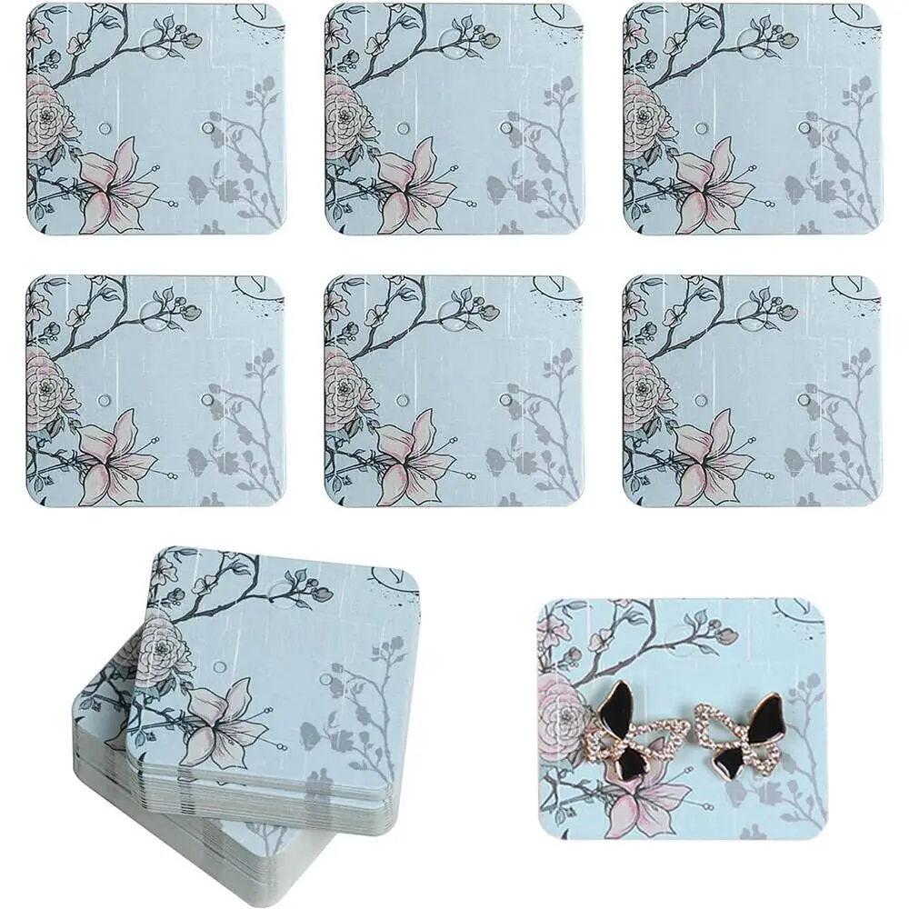 

Карточки для демонстрации серег с цветочным узором, 10/50/100 шт., держатели для серег, бирки, упаковка для серег DIY