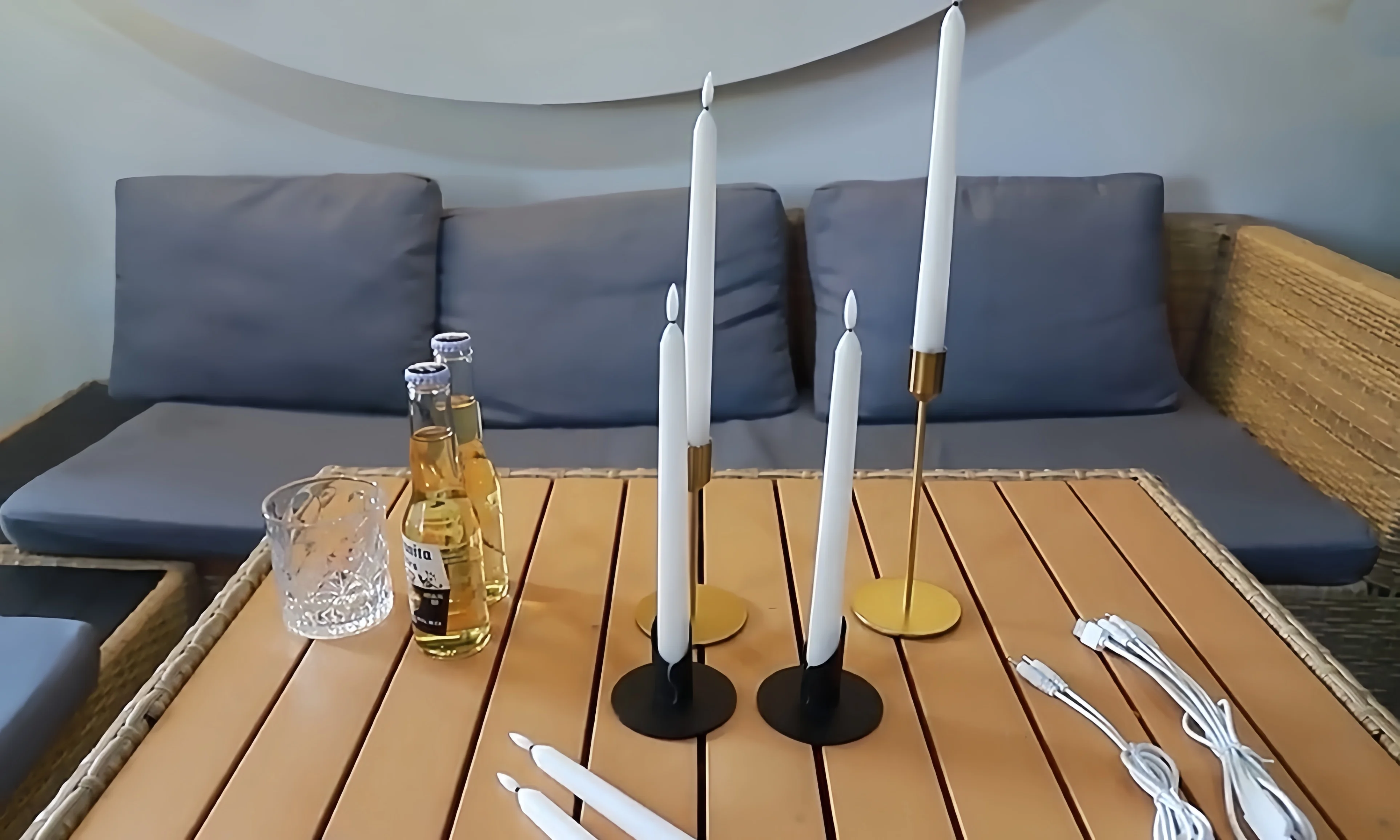 Led Taper stick Candle flickering w/10-key Remote Timer 3D wick Rechargeable Flameless Candlestick Christmas Home Wedding party