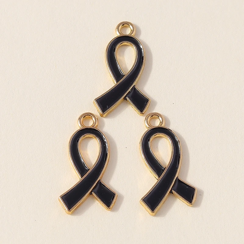 Leslie 10 Stück Emaille Bunte Hoffnung Band Charms für Krebs Bewusstsein Halskette Armband Ohrringe Schmuckherstellung Zubehör – Detail 6