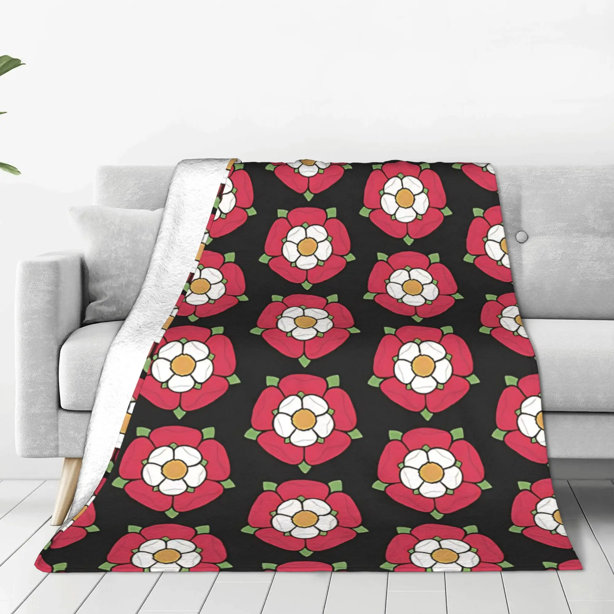 1PC Rose Symbol England Rose Home Room Decorations Winter Blankets For Adults Bedding Home Interior Sofa Knee