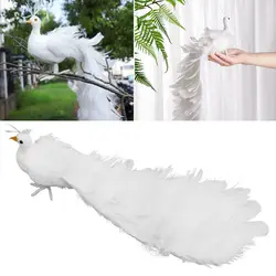 Simulation White Peacock Beautiful Light Weight Christmas Tree Decoration Attractive Home Decoration Real Feather Pendant