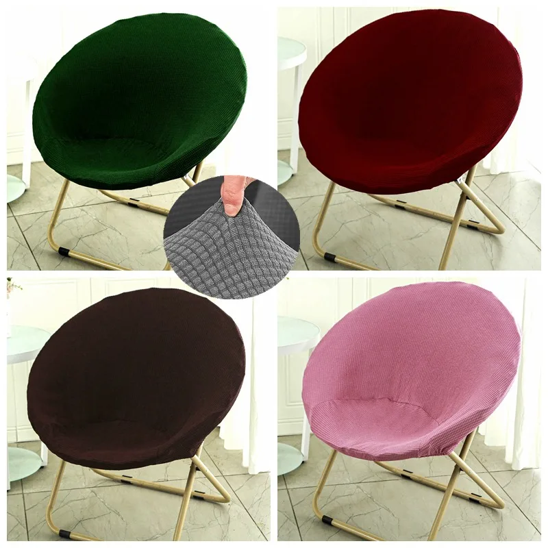 Round Saucer Chair Cover Stretch Jacquard Moon Chair Slipcover Camping Fishing Portable Picnic Seat Cover Not Including Chair