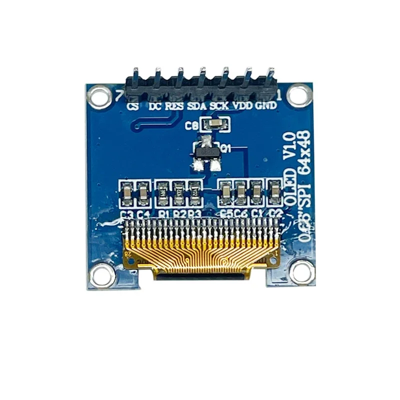 Módulo OLED de 0,66 polegadas Display 64*48 Módulo LCD Interface SPI de 7 pinos SSD1306 Drive OLED