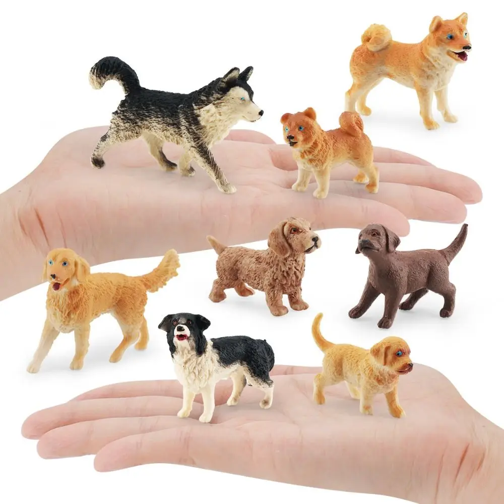 

Realistic Dog Animals Model Golden Retriever Puppy Figures Mini Dog Figurines Husky PVC Cute Dog Action Figure Cake Toppers