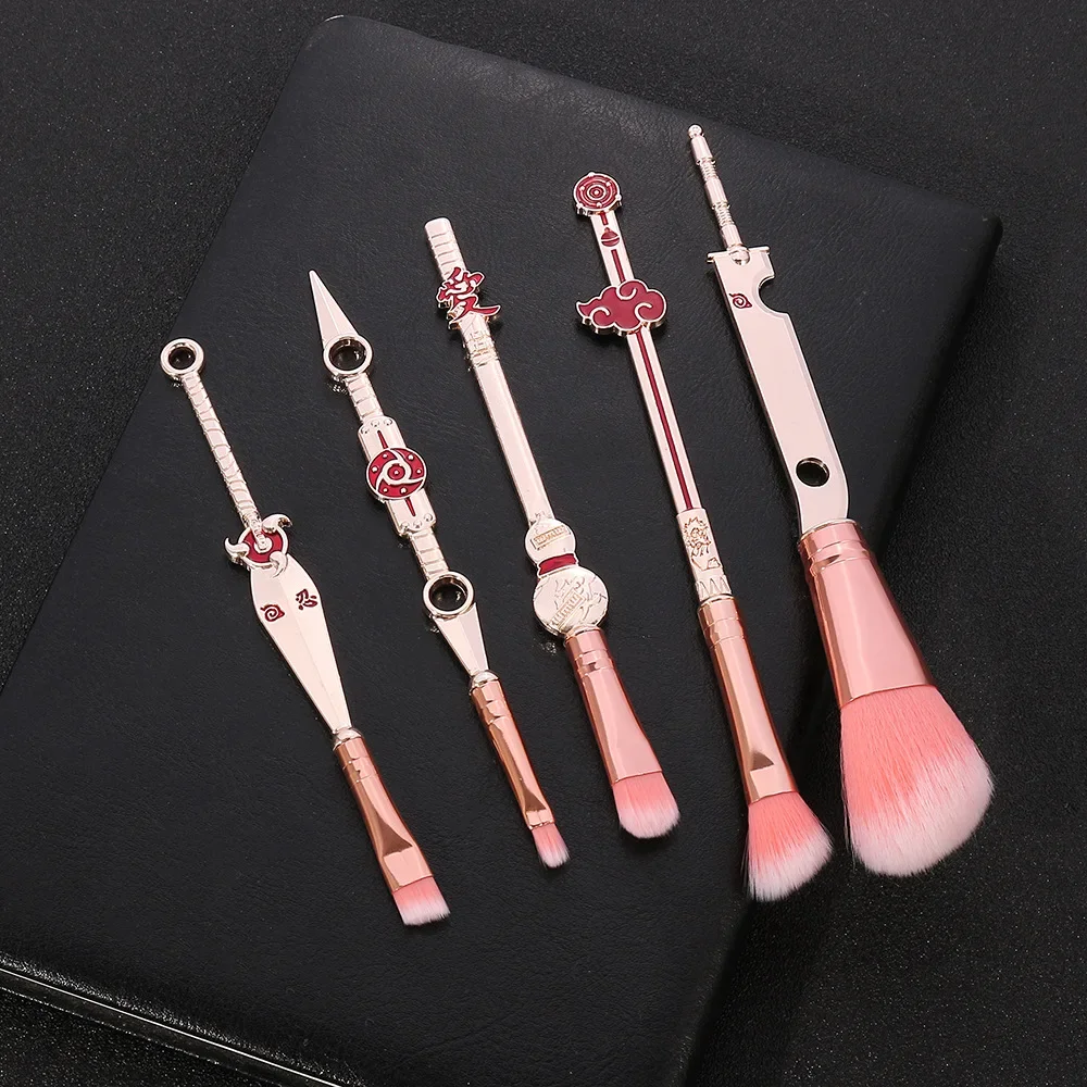 

Anime NARUTO Makeup Brushes Figure Tanjirou Akatsuki Uchiha Itachi Crystal Powder Eyeshadow Blush Brushes for Women Makeup Tools