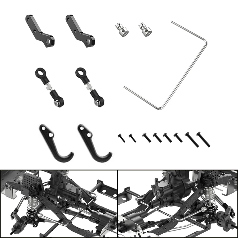 

Metal Front/rear Anti-roll Bars Modified Pieces for 1/10 RC Crawler Car Traxxas TRX4 Defender RC4WD D110 Diy Parts