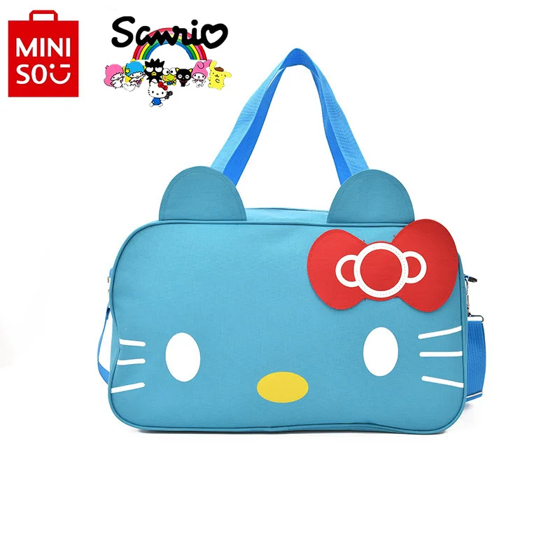 Новая дорожная сумка Miniso Hello Kitty, модная Высококачественная Женская Ручная сумка через плечо, мультяшная вместительная сумка для багажа