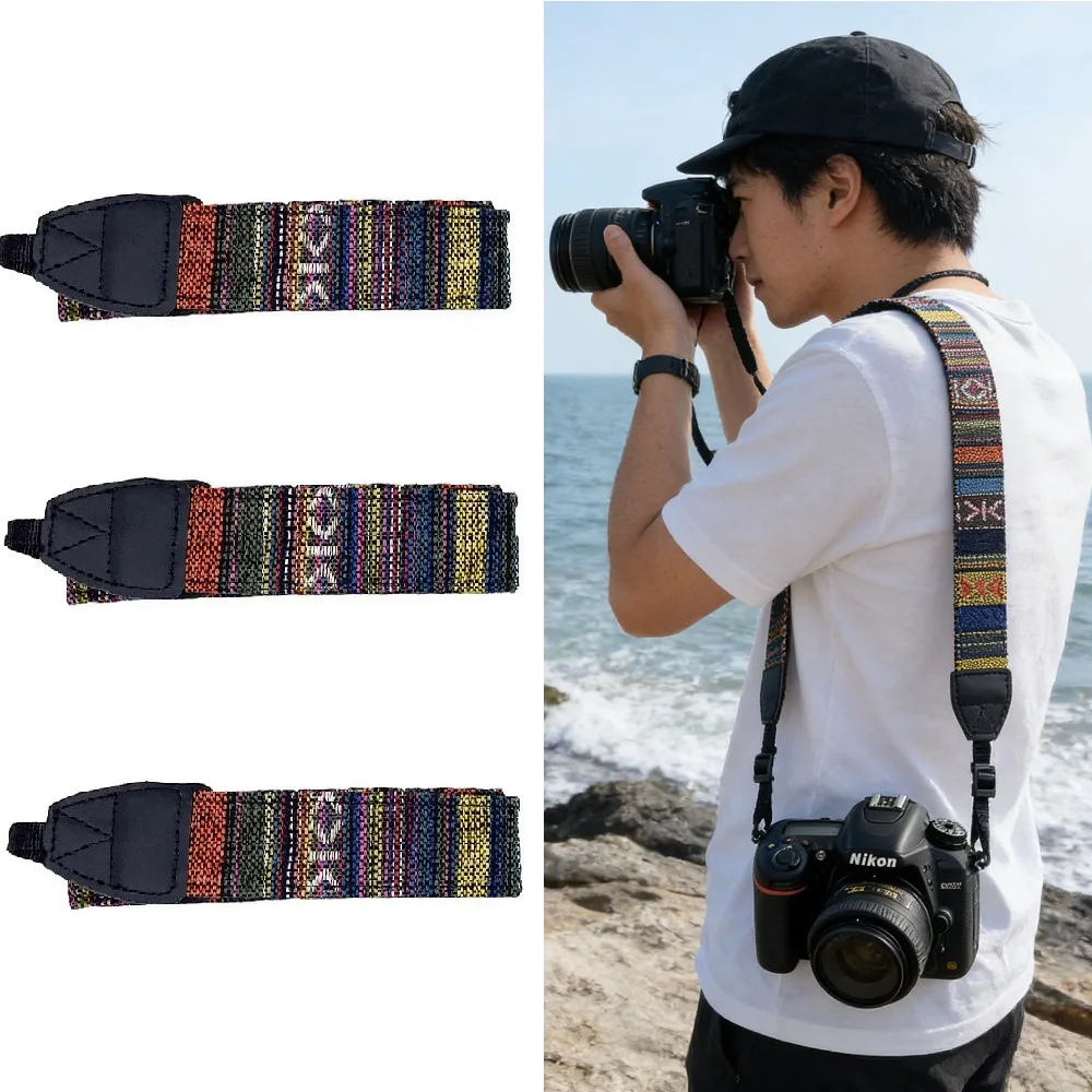 3PCS Universal Durable Lightweight Adjustable Anti-slip SLR DSLR Camera Shoulder Strap Neck Belt - Comfortable Support Accessory