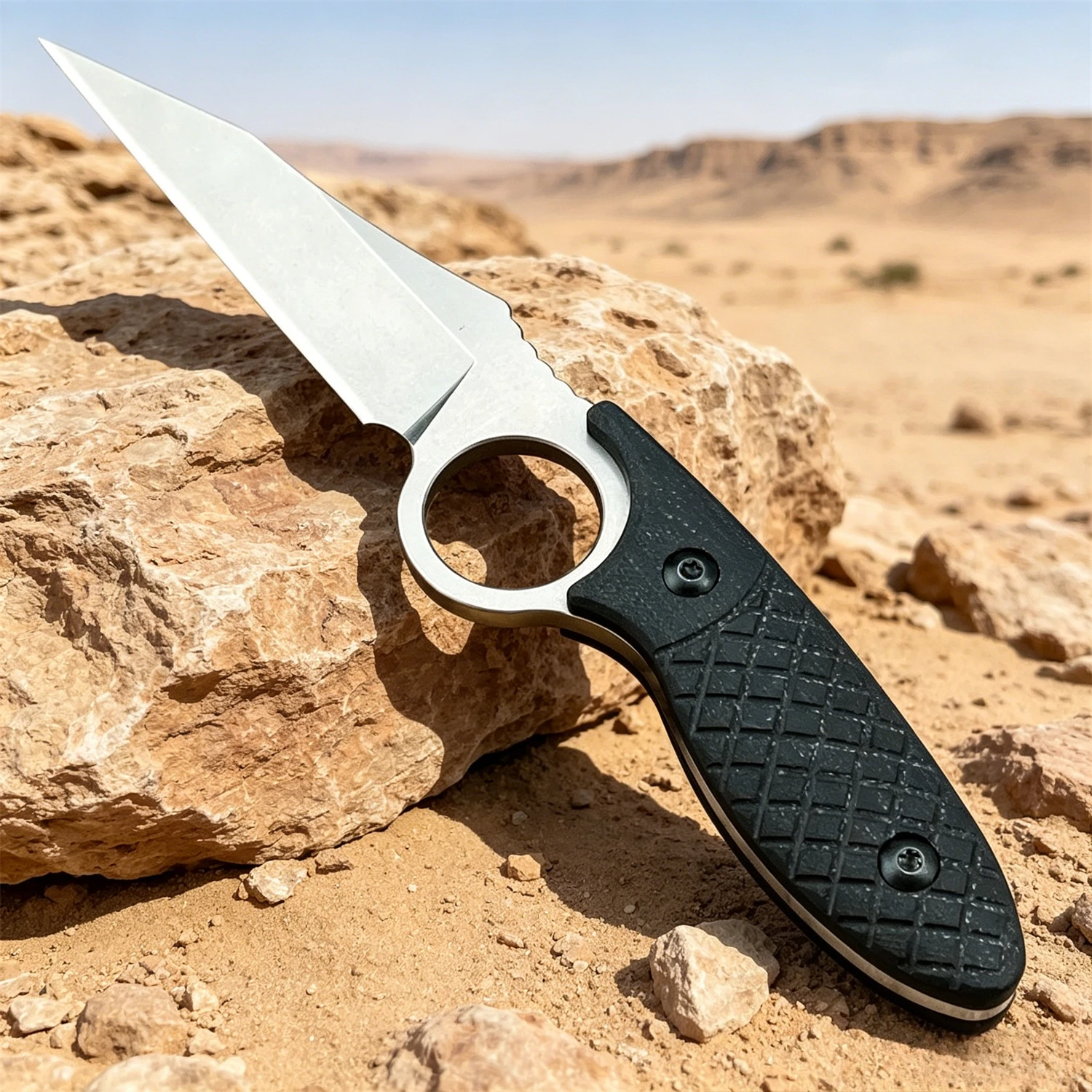 

Outdoor Fixed Blade Knife, 8Cr13MoV Steel Blade Non‑Slip G10 Handle, Camping Utility EDC Tool Perfect Gift for Men with Sheath