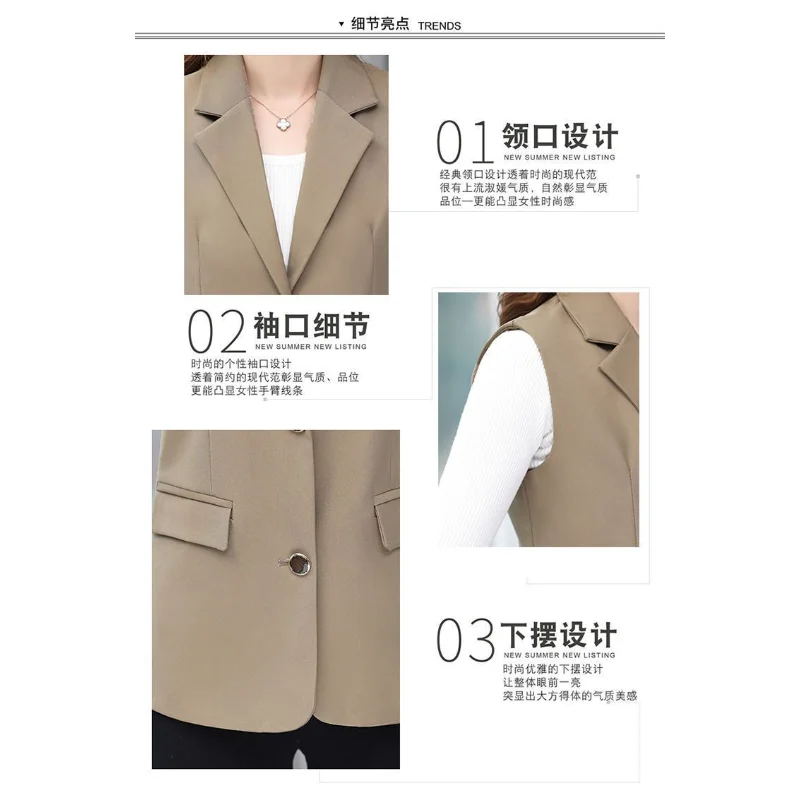 Western femmes printemps et automne nouveau polyvalent tempérament décontracté sans manches costume gilet haut