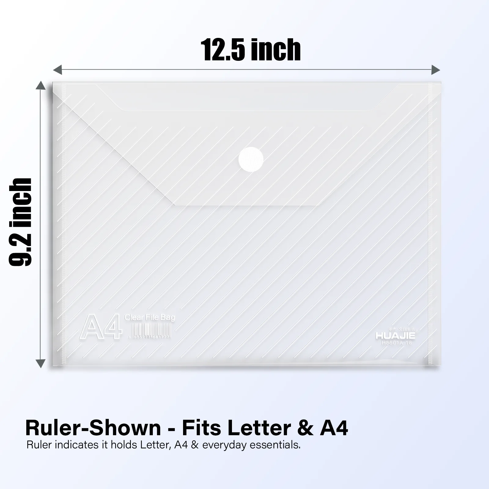10팩, 플라스틱 봉투 – A4 편지 크기 문서, 영수증, 사진 및 사무실/학교 사용을 위한 투명 방수 재사용 파일 폴더