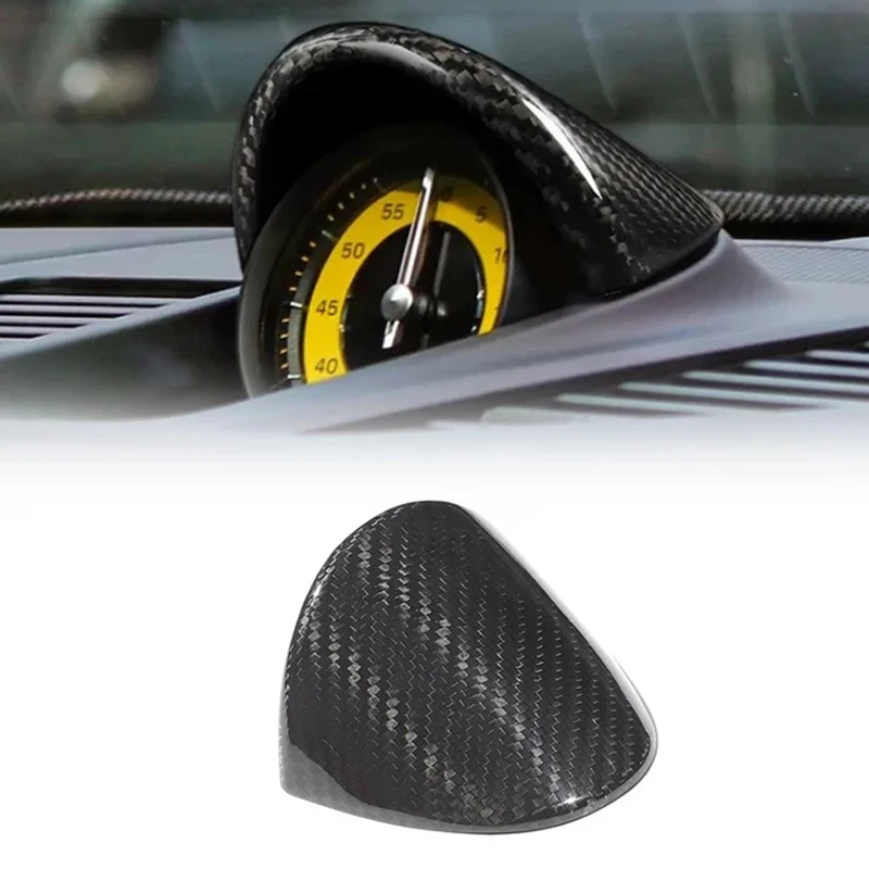 

For Porsche 911 992 2019-2024 Real Carbon Fiber Car Center Dashboard Gauge Pod Stopwatch Compass Clock Cover Trim Car Accessorie