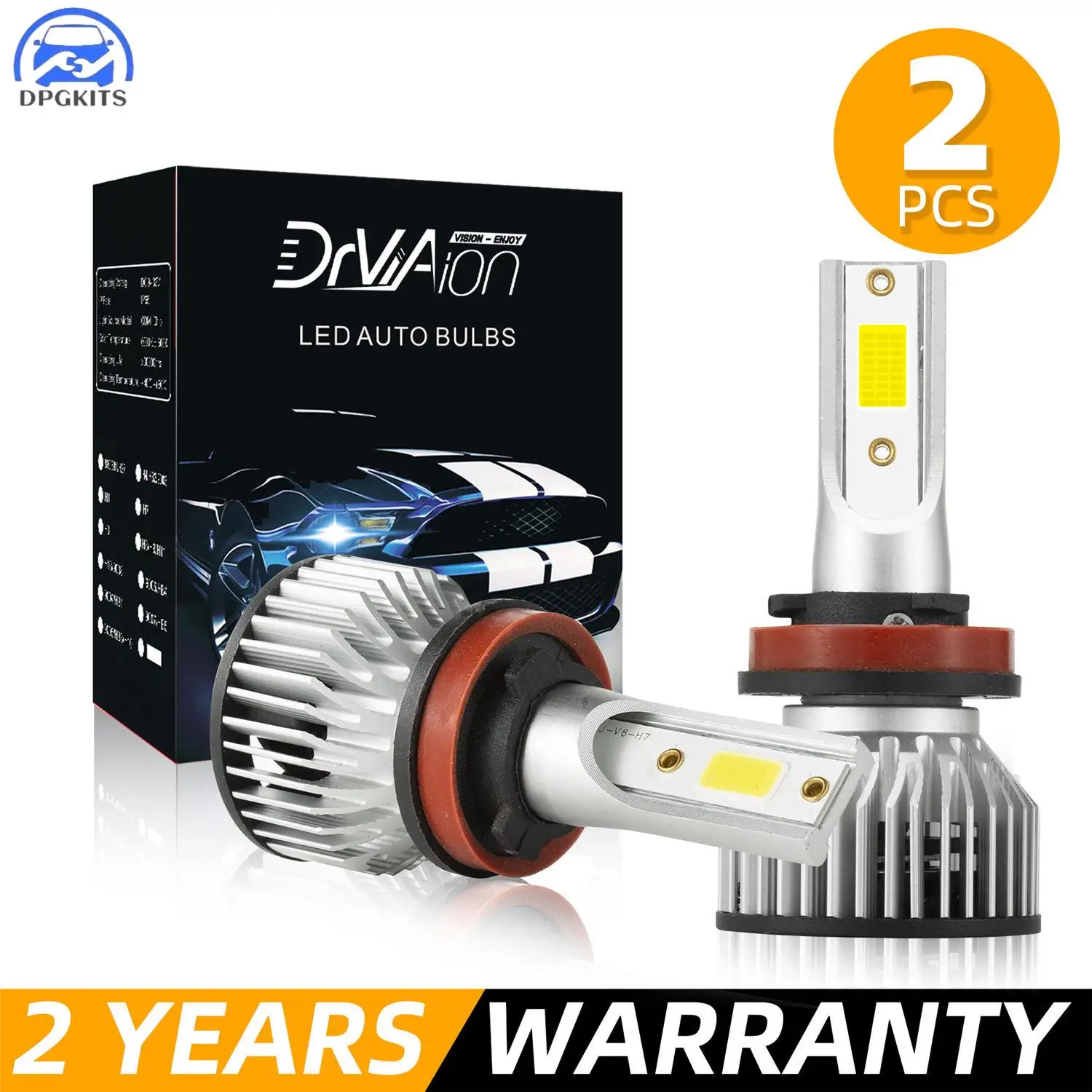 

DPGKITS 2pcs H8/9/11 80W Super Bright LED Bulbs Headlight Conversion Kit Fog Light / Driving Light / Daytime Running Light