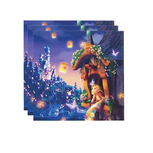 Tangled Rapunzel Theme Party Supplies, Besteck, Papierglas, Teller, Serviette, Tischdecken, Luftballons, Geburtstagsfeierdekoration, Babyparty 10 Hauptverkäufe Rapunzel Geburtstagsfeier - №1