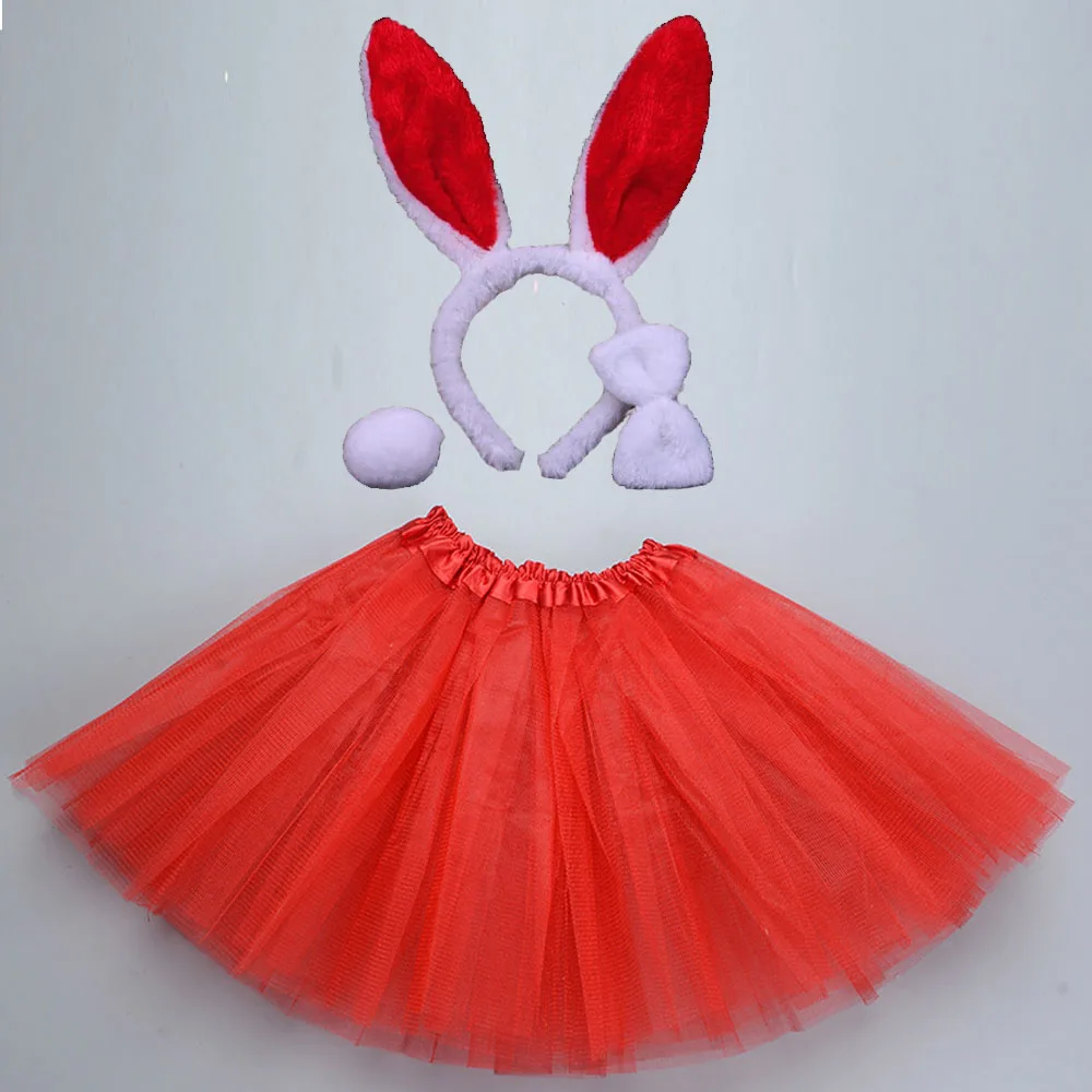 Ragazza coniglio coniglietto vestito Up fascia Tutu gonna coda papillon regalo festa pasqua compleanno Costume di Halloween Cosplay