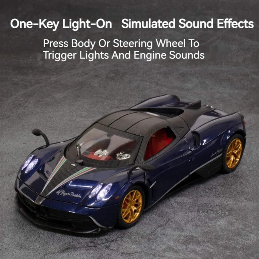 1:24 Pagani Huayra 720S GTR CSR2 Apollo IE Diecast Alloy Model Toy Car Doors Opened Sound Light Pull Back Cars Collecting Hobbie