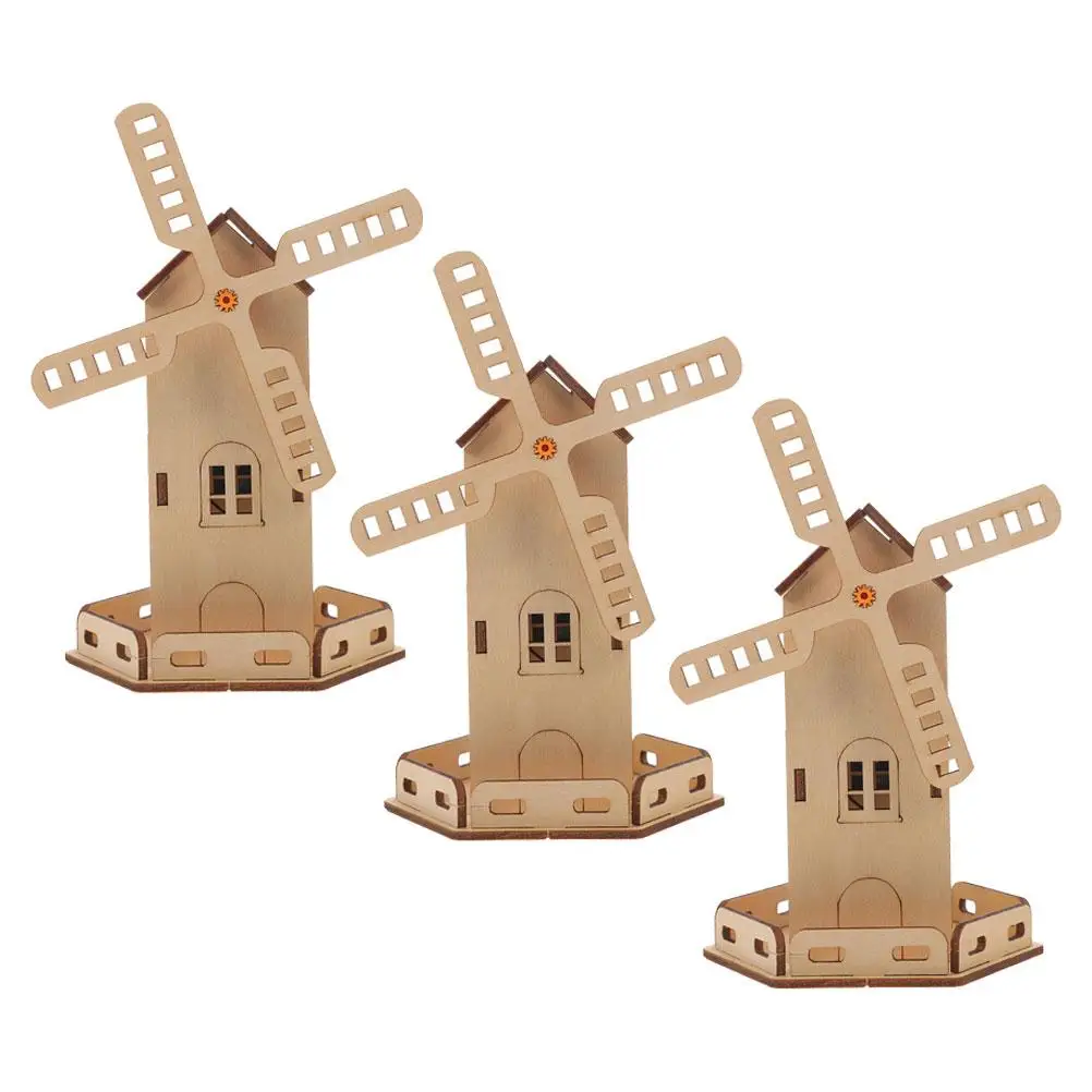 

3 Pcs Solar Windmill Model Kids Science Experiment Projects Toy DIY Toys Assemble Powered