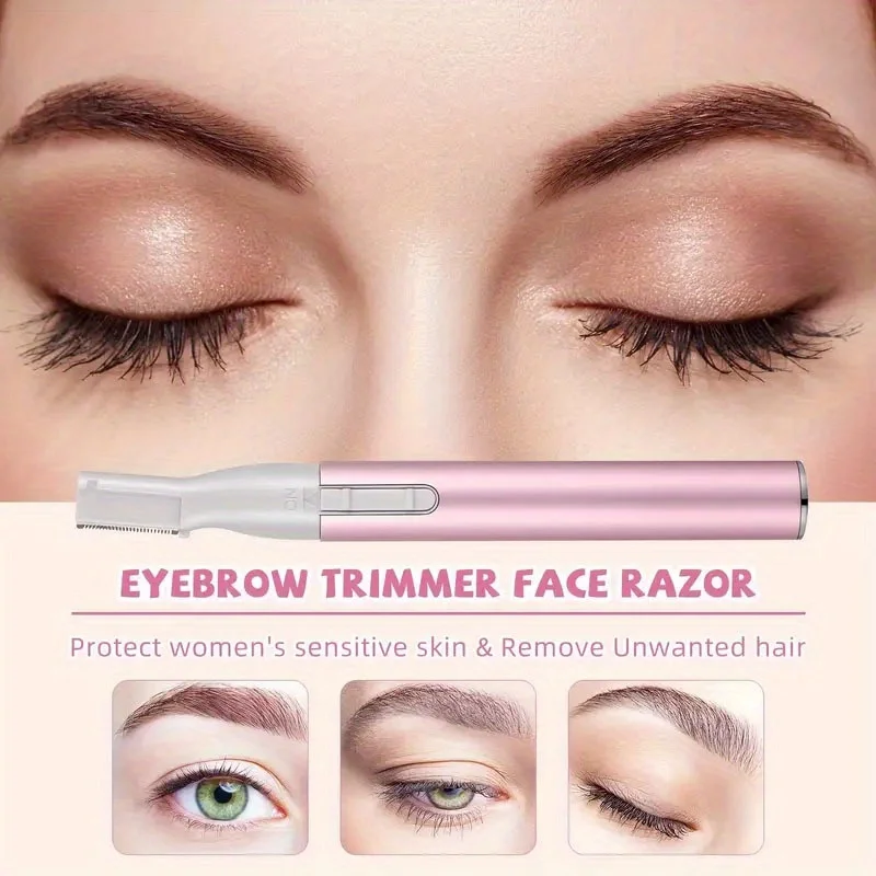 ماكينة تشذيب الحواجب الكهربائية للسيدات مزودة بفرشاة تنظيف ومشط وهي أداة تجميل شخصية متعددة الوظائف