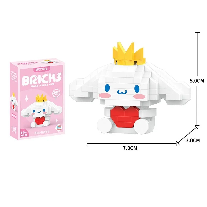 Disney Sanrio Toy Building Block Jade Gui Dog Pudding Dog Kuromi Melody Micro Particle Assembly Children's Building Block Toy