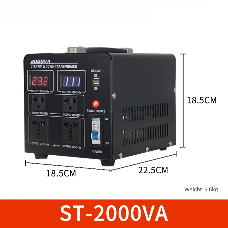 محول جهد VFD تصعيد وتنحي 220 فولت إلى 110 فولت و110 فولت إلى 220 فولت، 1000 وات - 5000 وات، كفاءة 95% من النوع الجاف