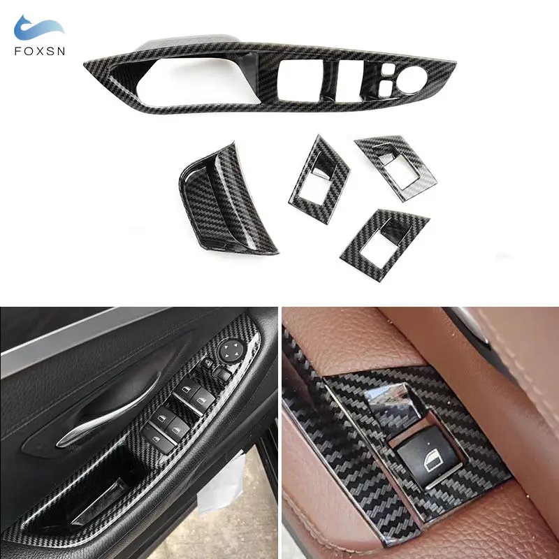

Car Interior Door Window Lift Button Cover Sticker Protective For BMW 5 Series F10 F18 2011 2012 2013 2014 2015 2016 2017