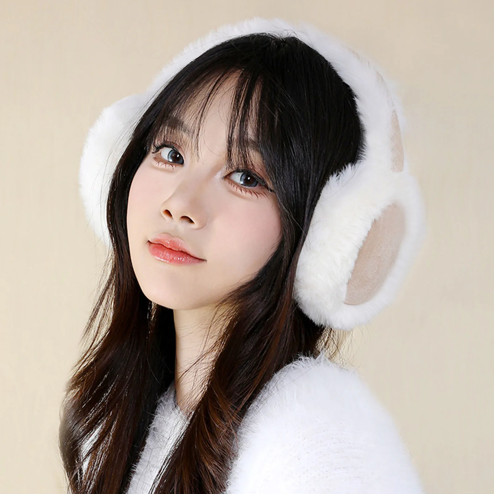 Women Winter Warm EarMuffs Thickened Solid Color Ear Warmer for Cycling Bicycle Motorcycle