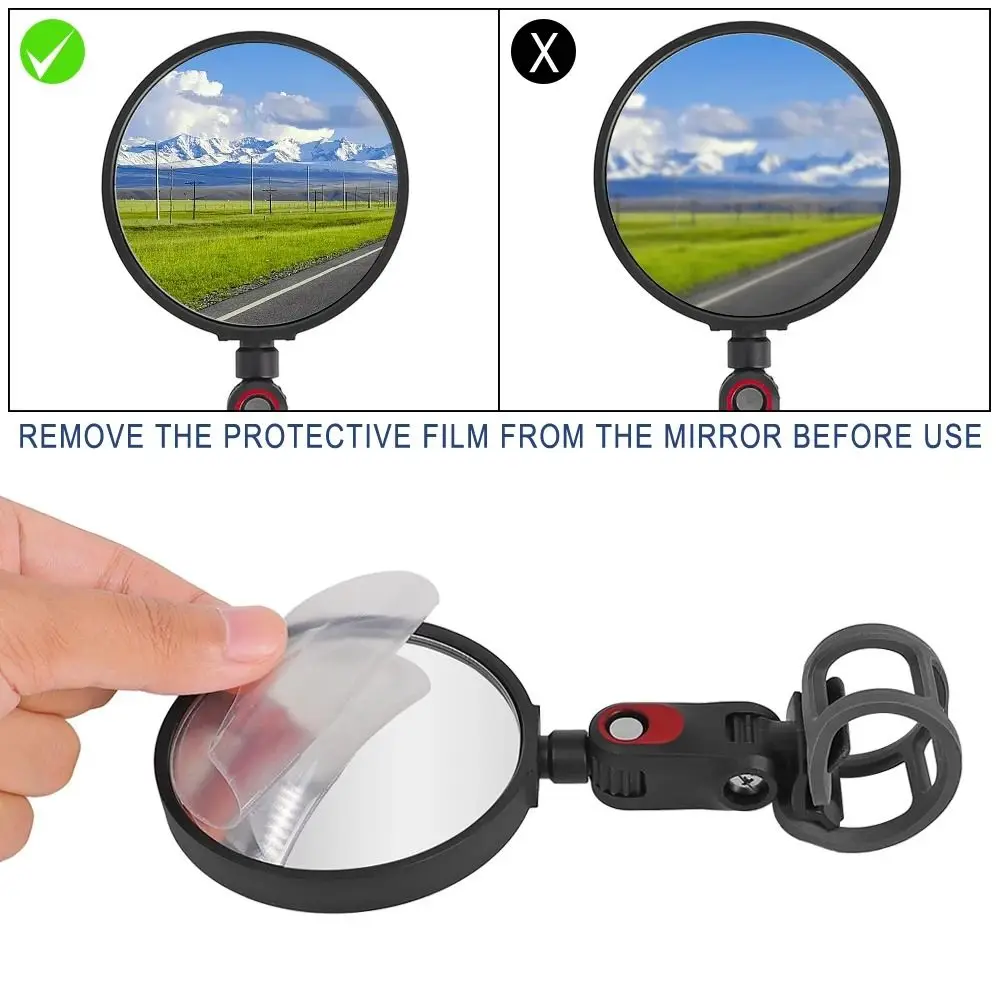 360° Adjustable Scooter Rear View Mirror Universal Wide-Angle Handlebar Mirror for Ninebot MAX G3 G2