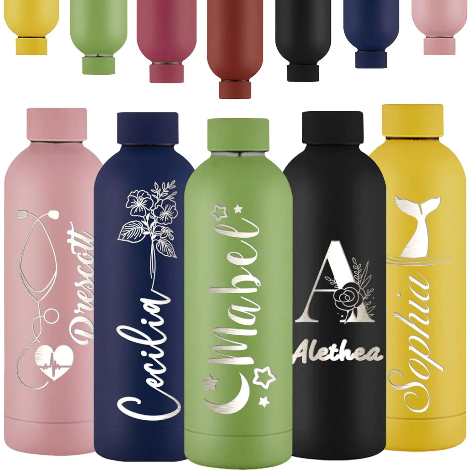 

Customized Name Insulated Sports Stainless Steel Water Bottle Personalized Engraved Logo Bridesmaid Tumbler Water Bottle