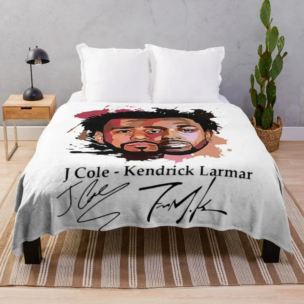 

J. Cole x Kendrick Art Throw Blanket warm for winter Personalized Gift christmas decoration Blankets