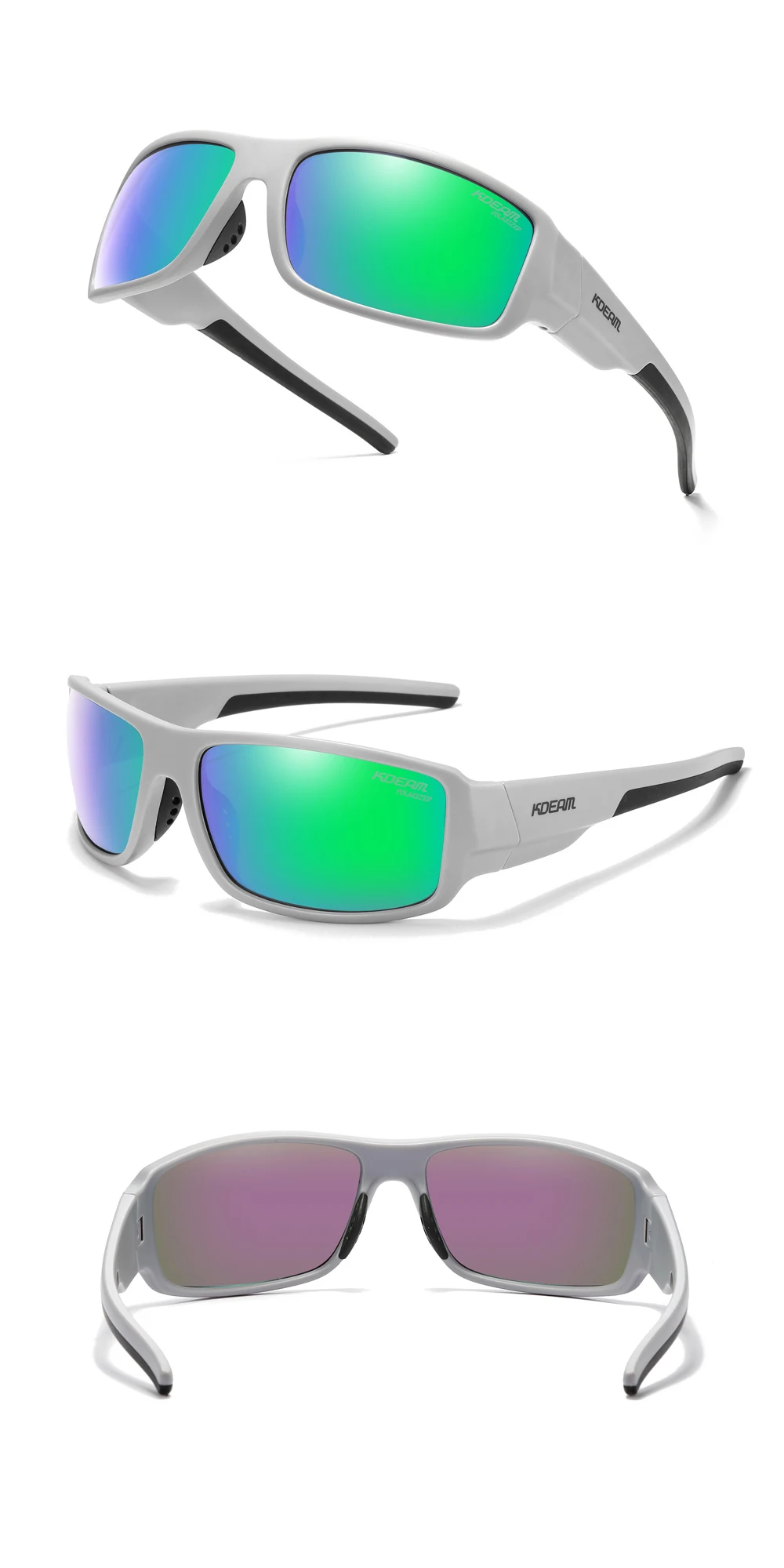 KDEAM Leistung Polarisierte Sonnenbrille Für Männer Druck Muster Design Rahmen Gläser Durchlässigkeit Cat.3 männer Sport Brille – Detail 28