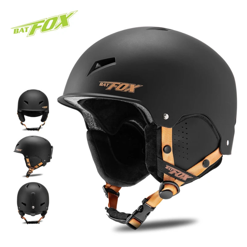 BATFOX Ski Helmet Anti-impact Head Protection Equipment Removable Lining Snowfield Snowboard Motorcycle Outdoor Safety Helmet