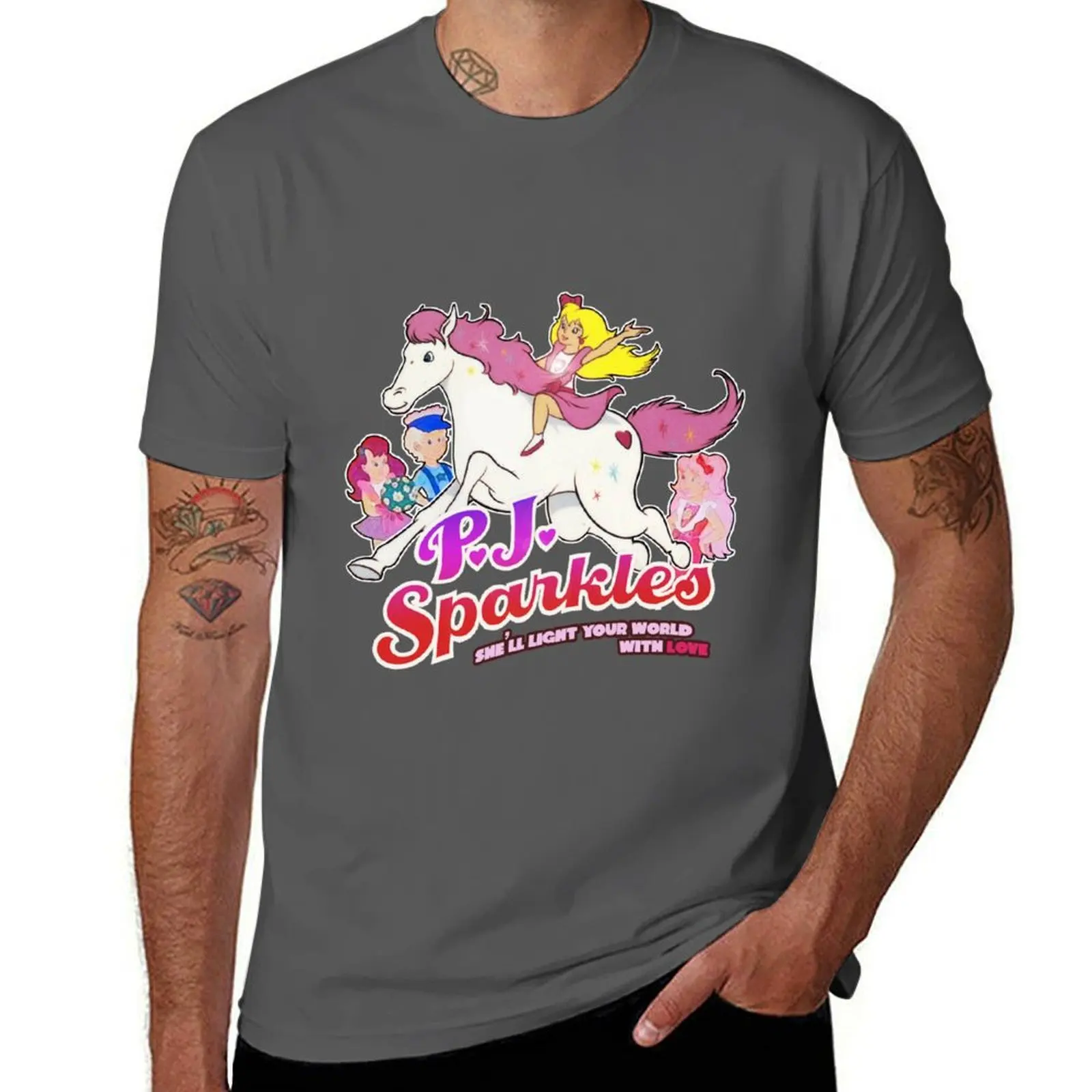 

PJ Sparkles Blaze Glimmer Glowie and Sparks Cast Tribute T-Shirt t shirts for man pack white T-Shirt