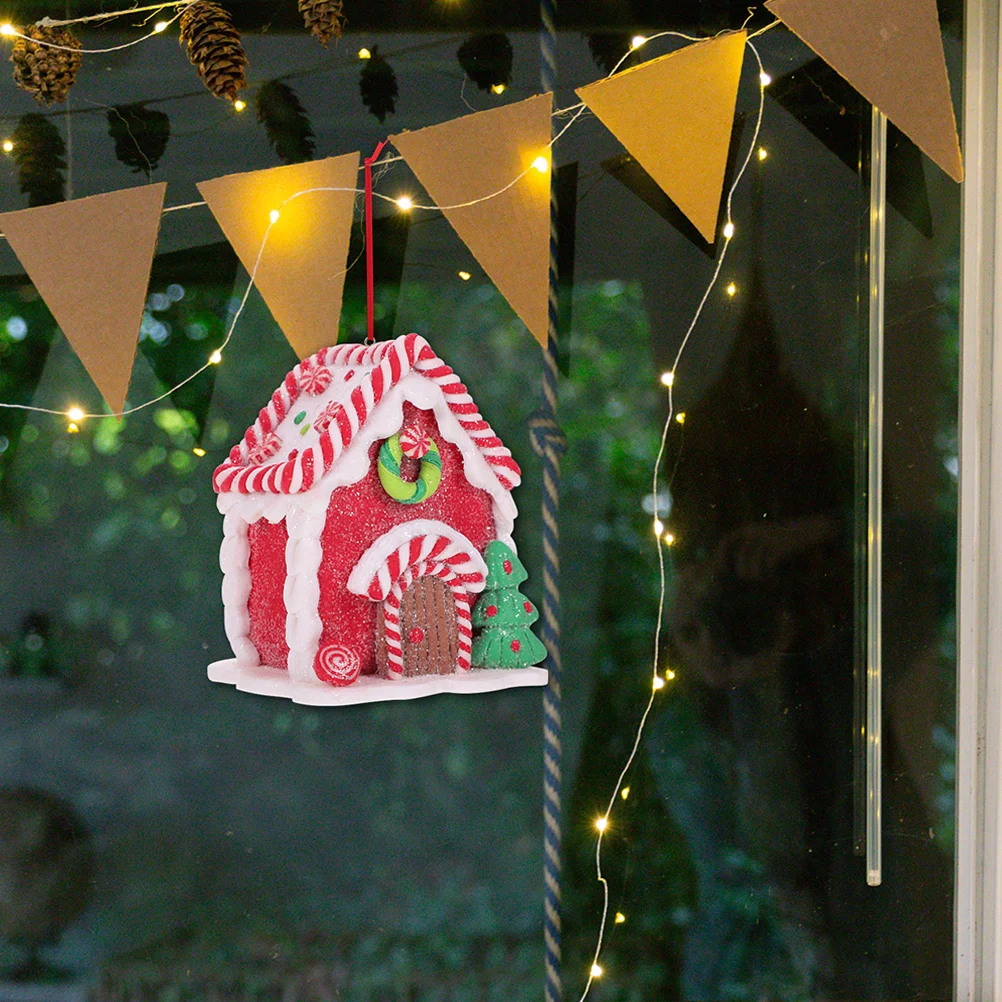 

2Pcs Christmas Gingerbread Hanging Ornaments Resin Xmas Tree Decorations Indoor Holiday Pendant for Party Festive