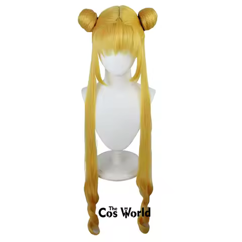Sailor Tsukino Usagi 100cm Long Anime Cosplay Wigs Fiber Heat Resistant Synthetic Hair + Wig Cap