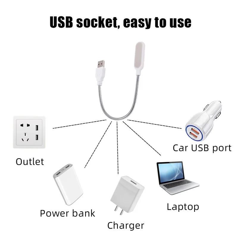 USB LED كتاب أضواء صغيرة LED ضوء الليل المحمولة القراءة ضوء الكمبيوتر الكمبيوتر المحمول دفتر مرنة انحناء ضوء الليل