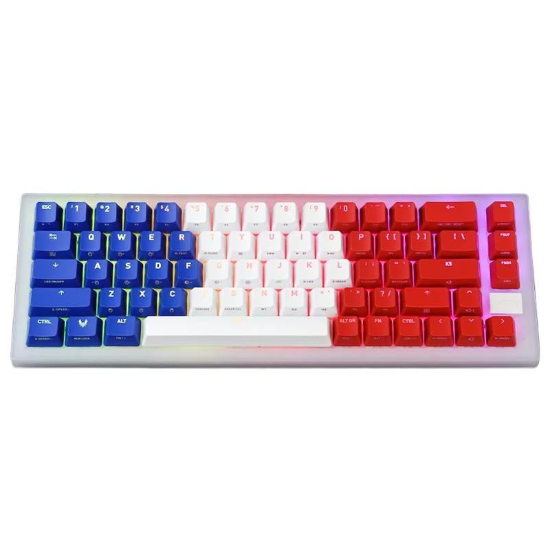Red, white and blue custom keycaps k5 keyboard WOOTING Ningzhi Drunken Deer 75 suitable for FPS