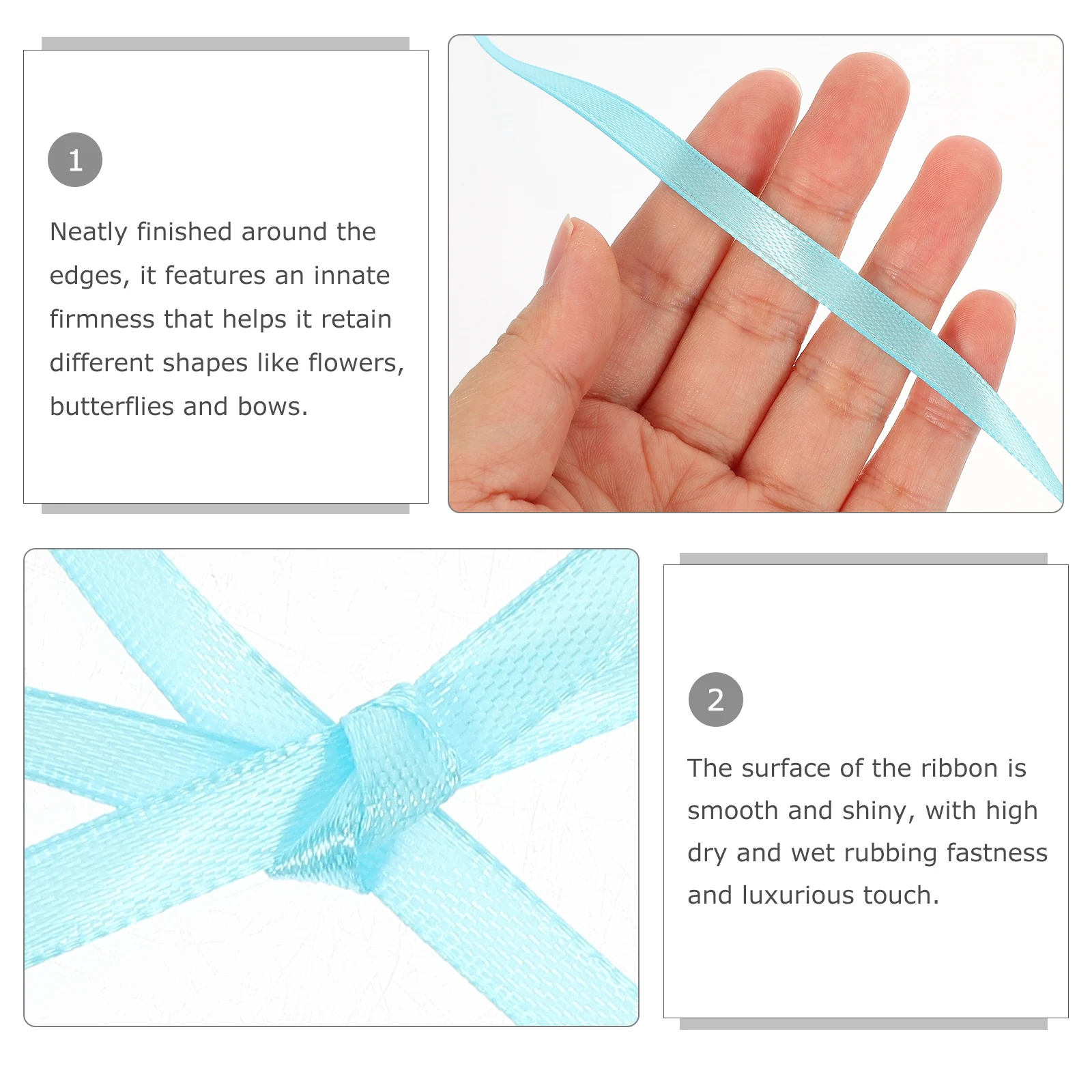 

Christmas Wired Ribbon Gift Wrapping Tape Decorative Hair Headband Flower Packaging Trim Sky-blue Ribbons for Crafts