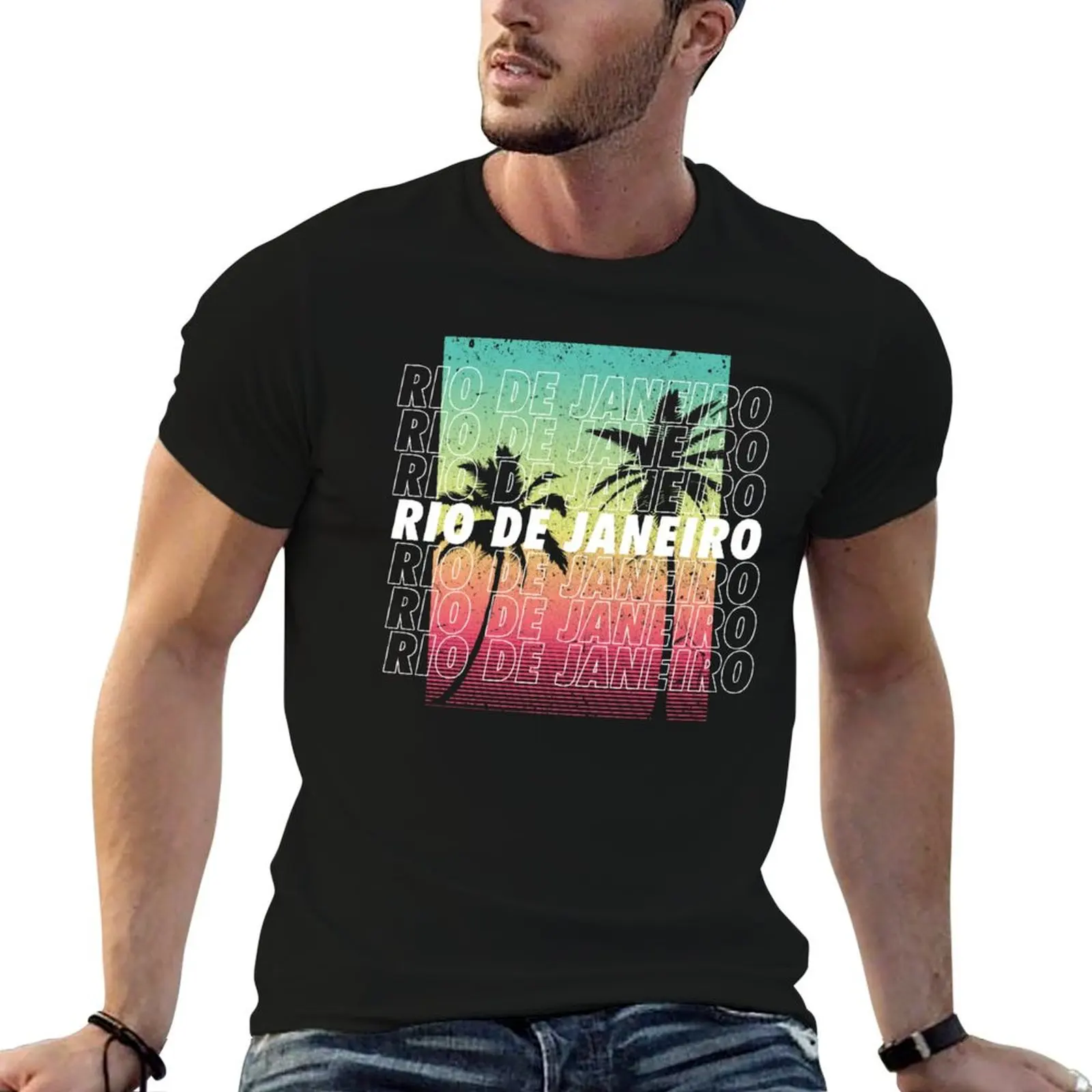 

Rio de Janeiro Beach Fun T-Shirt t shirts for man graphic vintage anime t shirts oversize T-Shirt