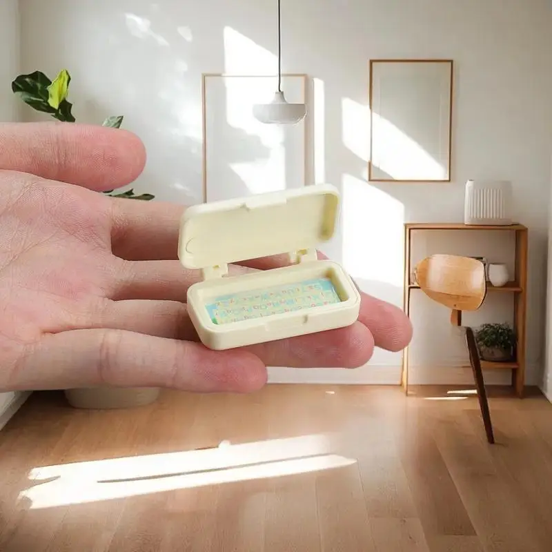 1/12 Scale Miniature School Desk And Chair Set for Dollhouse Micro Scene Display Props Collectible Furniture for Dollhouses