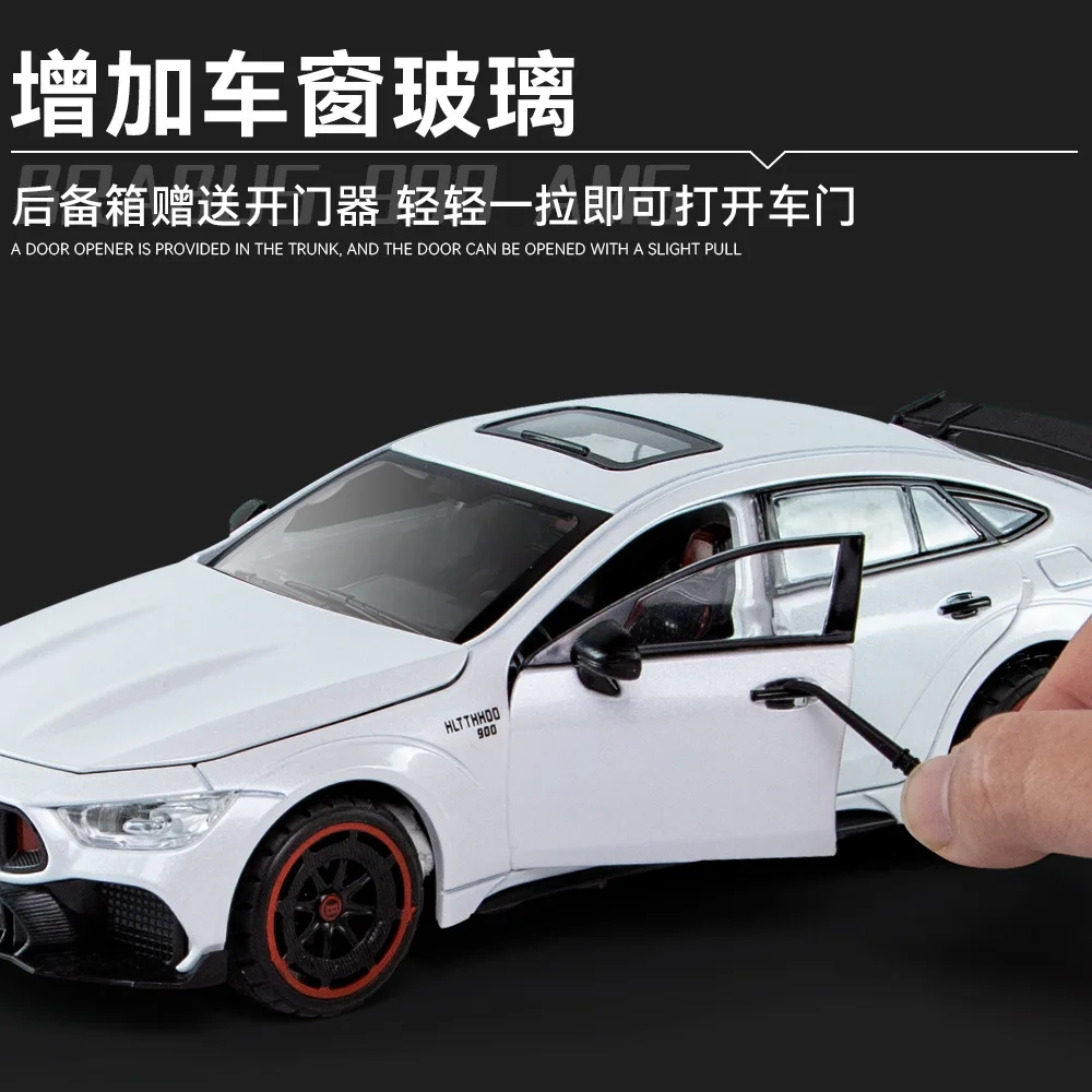 1:24 Mercedes-Benz 900 AMG GT63 Diecast Toy car Model  Pull Back Sound & Light Doors Openable Collection Gift Kids E196