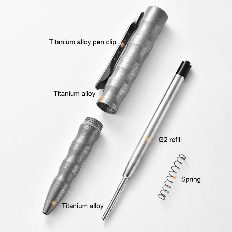 Men Women Ball-point Business Pen Titanium Alloy Tactical Pen  Bolt Portable Signing G2 Refill Multifunctional Broken Window EDC - view 6