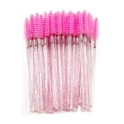 Brosses à cils jetables en cristal, baguettes de Mascara, en diamant pour femmes, outil d'extension de cils, 50 pièces