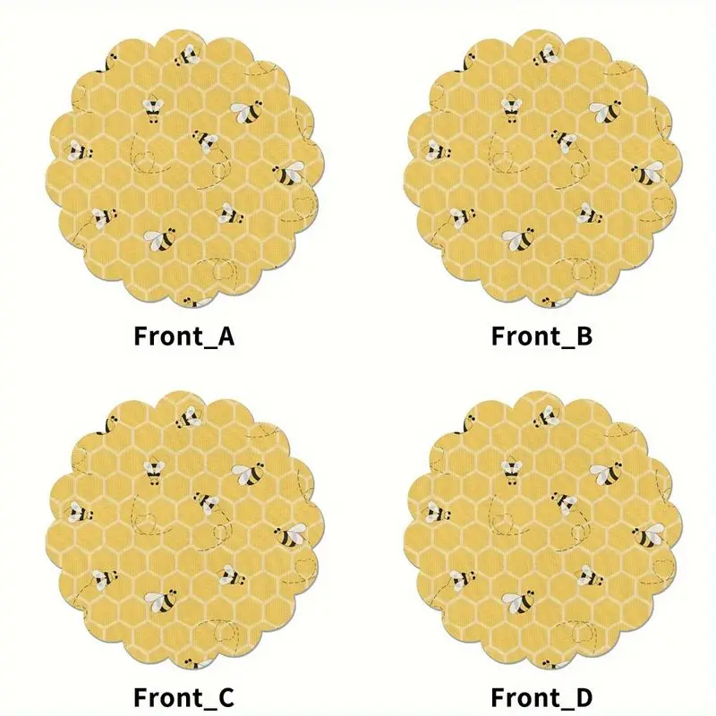 VIKAMA Wave Lace Honey Honeycomb Small Bee Meal Mat Insulation Table Mat Spring Countryside Table Decoration